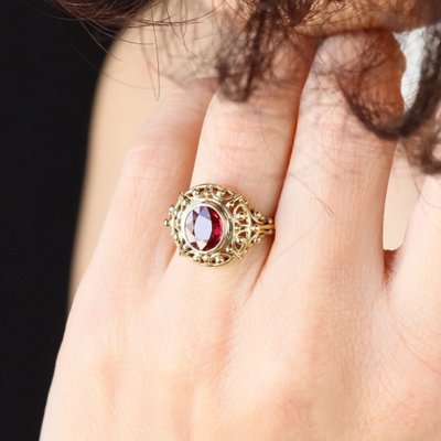 Bague Ancienne Rubis Naturel Et Or Jaune
