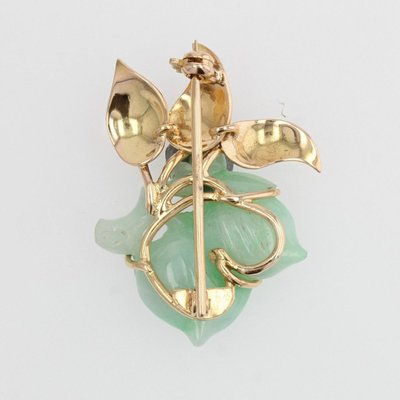 Spilla vintage in giada e oro