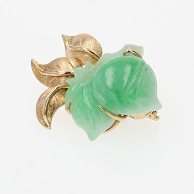 Spilla vintage in giada e oro