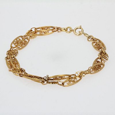 Bracelet Ancien Or Double Rang Filigrané