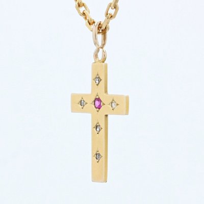 Croix Ancienne Diamants Et Rubis