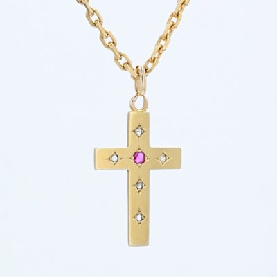 Croix Ancienne Diamants Et Rubis