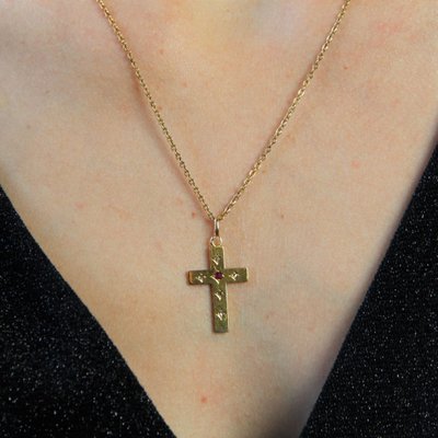 Croix Ancienne Diamants Et Rubis