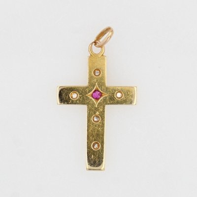 Croix Ancienne Diamants Et Rubis