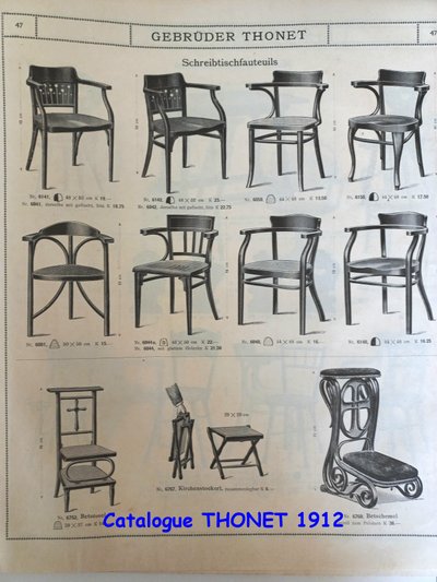 Thonet Nr. 6150 Bürostuhl von 1911, sattelförmiger Holzsitz - Bugholz -