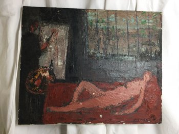 The painter and his model signed P. DURAND