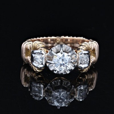 Anello solitario con diamante vintage