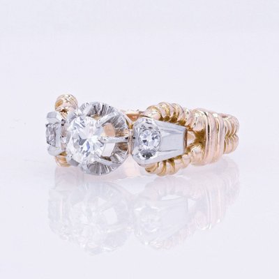 Anello solitario con diamante vintage