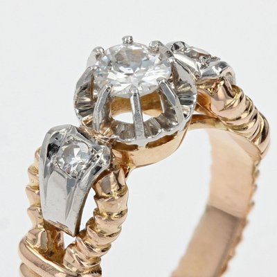Anello solitario con diamante vintage
