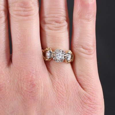 Anello solitario con diamante vintage