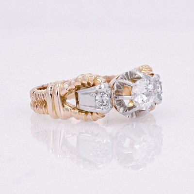 Anello solitario con diamante vintage