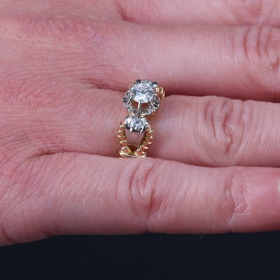 Anello solitario con diamante vintage