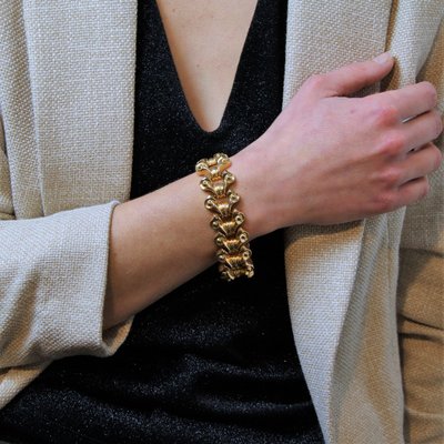 Bracelet Tank Reversible En Or Jaune