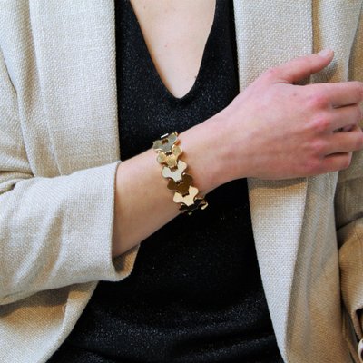 Bracelet Tank Reversible En Or Jaune
