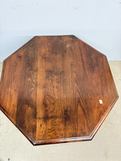 Refectory-style coffee table in solid chestnut, 20th century, 76 x 54 x 72 cm. Handcrafted.