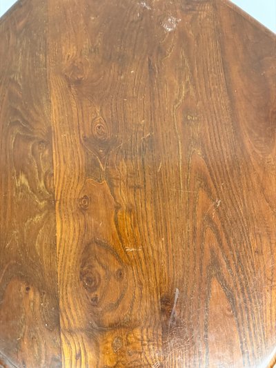 Refectory-style coffee table in solid chestnut, 20th century, 76 x 54 x 72 cm. Handcrafted.