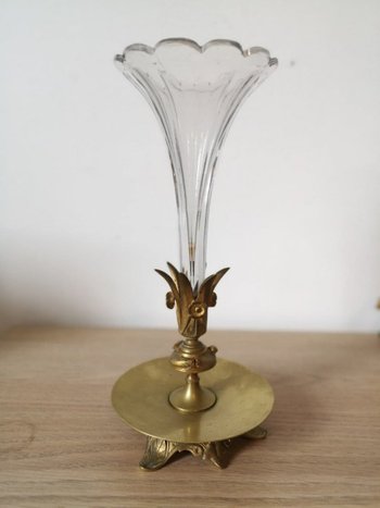 Soliflore - Bronze doré et cristal - Vers 1900