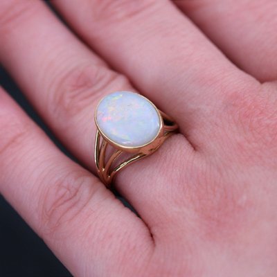 Bague Ancienne Opale Et Or