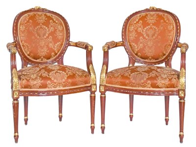 Satz von 3 Cabriolet-Sesseln im Louis XVI-Stil