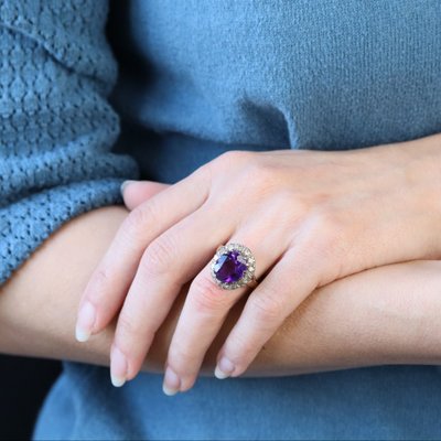 Bague Améthyste Diamants