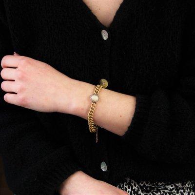 Old Curb Bracelet And Its Opal Diamond Pattern
