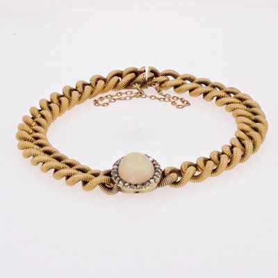 Old Curb Bracelet And Its Opal Diamond Pattern