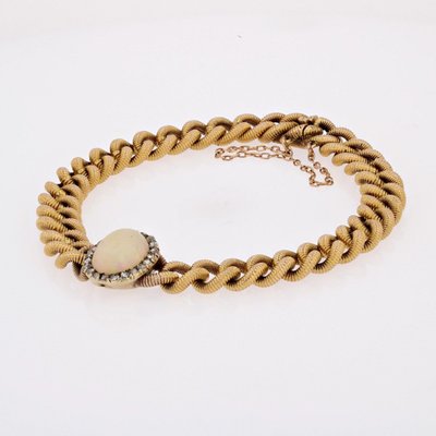 Old Curb Bracelet And Its Opal Diamond Pattern