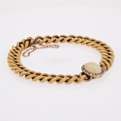 Old Curb Bracelet And Its Opal Diamond Pattern