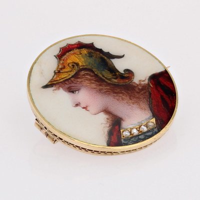 Antike Emaille-Brosche