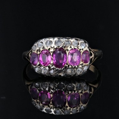 Bague Ancienne Rubis Diamants