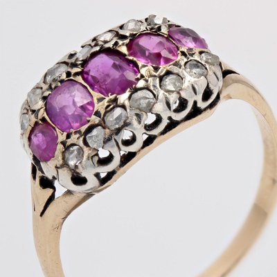 Bague Ancienne Rubis Diamants