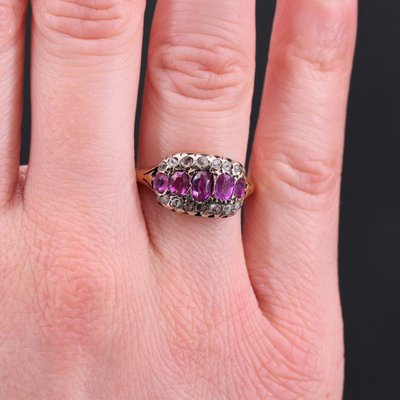 Bague Ancienne Rubis Diamants