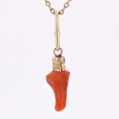 Pendentif Corail Or Jaune