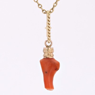 Pendentif Corail Or Jaune