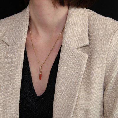 Pendentif Corail Or Jaune