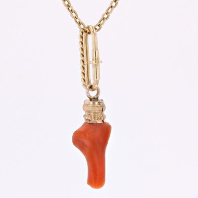 Pendentif Corail Or Jaune