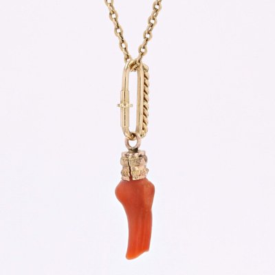 Pendentif Corail Or Jaune