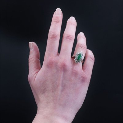 Marquise-Smaragd-Diamantring