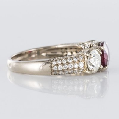 Ruby, Diamond And Diamond Pave Ring