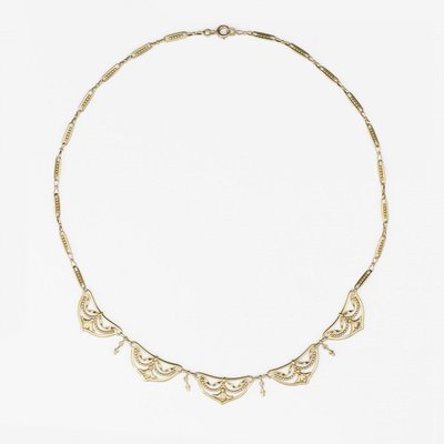 Collier Ancien Draperie En Or