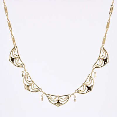 Collier Ancien Draperie En Or
