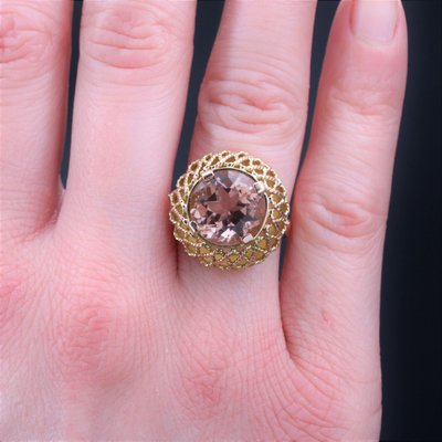 Bague Vintage Morganite Et Or