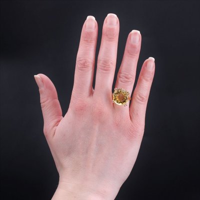 Anello vintage con citrino e oro