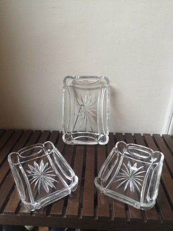 Suite de trois raviers - Cristal taillé - Vers 1930