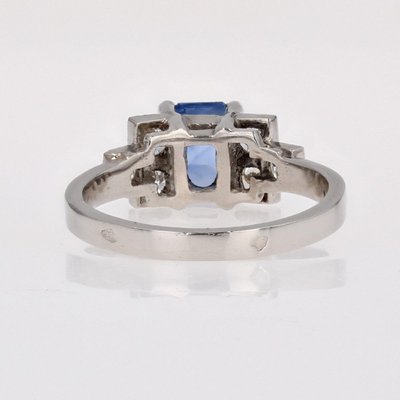 Art Deco Blue Sapphire Diamond Ring