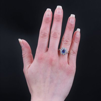 Bague Saphir Et Diamants De Fiançailles