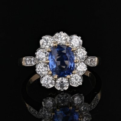 Bague Saphir Et Diamants De Fiançailles