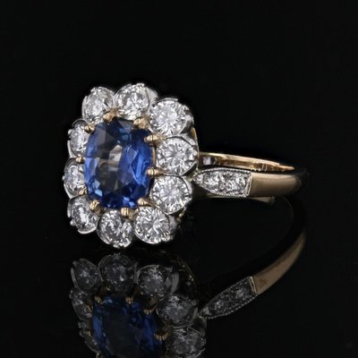 Bague Saphir Et Diamants De Fiançailles