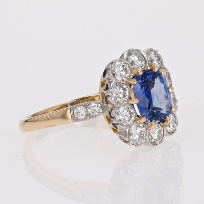 Bague Saphir Et Diamants De Fiançailles