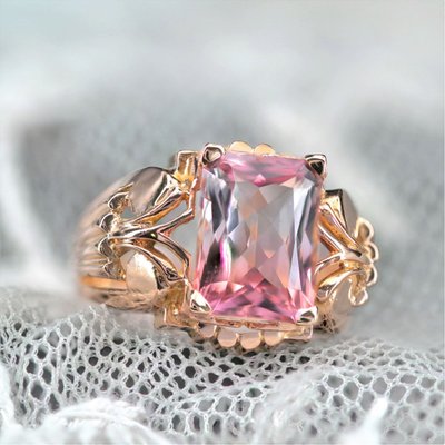 Bague Ancienne Tourmaline Polychrome Et Or